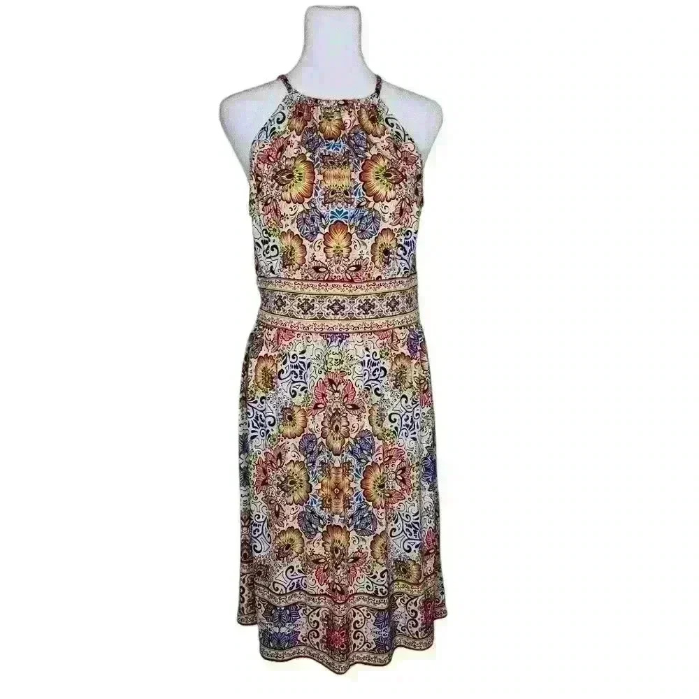 London Times Womens Multicolor Floral Paisley Sleeveless Sheath Dress Size 6
